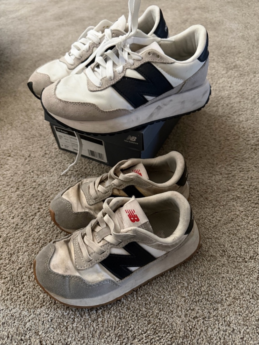 New Balance White, Black & Gray Classic Runners